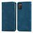 Custodia Portafoglio In Pelle Cover con Supporto S04D per Samsung Galaxy F02S SM-E025F Blu