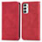 Custodia Portafoglio In Pelle Cover con Supporto S04D per Samsung Galaxy F23 5G Rosso