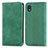 Custodia Portafoglio In Pelle Cover con Supporto S04D per Samsung Galaxy M01 Core Verde