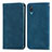 Custodia Portafoglio In Pelle Cover con Supporto S04D per Samsung Galaxy M02 Blu