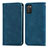 Custodia Portafoglio In Pelle Cover con Supporto S04D per Samsung Galaxy M02s Blu