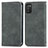 Custodia Portafoglio In Pelle Cover con Supporto S04D per Samsung Galaxy M02s Grigio