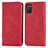 Custodia Portafoglio In Pelle Cover con Supporto S04D per Samsung Galaxy M02s Rosso