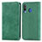 Custodia Portafoglio In Pelle Cover con Supporto S04D per Samsung Galaxy M30 Verde