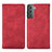 Custodia Portafoglio In Pelle Cover con Supporto S04D per Samsung Galaxy S21 FE 5G Rosso