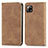 Custodia Portafoglio In Pelle Cover con Supporto S04D per Sharp Aquos Sense6 Marrone