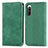 Custodia Portafoglio In Pelle Cover con Supporto S04D per Sony Xperia 10 IV SOG07 Verde