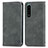 Custodia Portafoglio In Pelle Cover con Supporto S04D per Sony Xperia 5 III Grigio