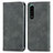 Custodia Portafoglio In Pelle Cover con Supporto S04D per Sony Xperia 5 IV Grigio