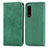 Custodia Portafoglio In Pelle Cover con Supporto S04D per Sony Xperia 5 IV Verde