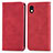 Custodia Portafoglio In Pelle Cover con Supporto S04D per Sony Xperia Ace III SO-53C Rosso