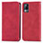 Custodia Portafoglio In Pelle Cover con Supporto S04D per Vivo V21e 4G Rosso