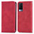 Custodia Portafoglio In Pelle Cover con Supporto S04D per Vivo V21e 5G Rosso