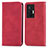 Custodia Portafoglio In Pelle Cover con Supporto S04D per Vivo X70 Pro 5G Rosso