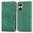 Custodia Portafoglio In Pelle Cover con Supporto S04D per Vivo Y02S Verde