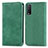 Custodia Portafoglio In Pelle Cover con Supporto S04D per Vivo Y11s Verde