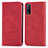 Custodia Portafoglio In Pelle Cover con Supporto S04D per Vivo Y12G Rosso