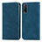 Custodia Portafoglio In Pelle Cover con Supporto S04D per Vivo Y12s Blu