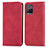 Custodia Portafoglio In Pelle Cover con Supporto S04D per Vivo Y21 Rosso