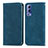 Custodia Portafoglio In Pelle Cover con Supporto S04D per Vivo Y75s 5G Blu