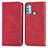 Custodia Portafoglio In Pelle Cover con Supporto S04D per Wiko Power U30 Rosso