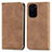 Custodia Portafoglio In Pelle Cover con Supporto S04D per Xiaomi Redmi K40 5G Marrone