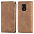 Custodia Portafoglio In Pelle Cover con Supporto S04D per Xiaomi Redmi Note 9S Marrone