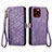 Custodia Portafoglio In Pelle Cover con Supporto S05D per Apple iPhone 16 Pro Viola