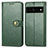 Custodia Portafoglio In Pelle Cover con Supporto S05D per Google Pixel 7 Pro 5G Verde