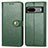 Custodia Portafoglio In Pelle Cover con Supporto S05D per Google Pixel 7a 5G Verde