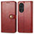 Custodia Portafoglio In Pelle Cover con Supporto S05D per Huawei Honor 50 Pro 5G Rosso