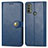 Custodia Portafoglio In Pelle Cover con Supporto S05D per Motorola Moto E20 Blu