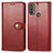 Custodia Portafoglio In Pelle Cover con Supporto S05D per Motorola Moto E20 Rosso