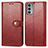 Custodia Portafoglio In Pelle Cover con Supporto S05D per Motorola Moto Edge 20 5G Rosso
