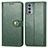 Custodia Portafoglio In Pelle Cover con Supporto S05D per Motorola Moto Edge 20 5G Verde