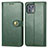 Custodia Portafoglio In Pelle Cover con Supporto S05D per Motorola Moto Edge 20 Lite 5G Verde