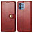 Custodia Portafoglio In Pelle Cover con Supporto S05D per Motorola Moto Edge Plus (2023) 5G Rosso