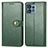 Custodia Portafoglio In Pelle Cover con Supporto S05D per Motorola Moto Edge Plus (2023) 5G Verde