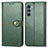 Custodia Portafoglio In Pelle Cover con Supporto S05D per Motorola Moto Edge S30 5G Verde