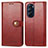Custodia Portafoglio In Pelle Cover con Supporto S05D per Motorola Moto Edge X30 5G Rosso