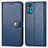 Custodia Portafoglio In Pelle Cover con Supporto S05D per Motorola Moto G22 Blu
