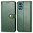 Custodia Portafoglio In Pelle Cover con Supporto S05D per Motorola Moto G22 Verde