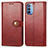 Custodia Portafoglio In Pelle Cover con Supporto S05D per Motorola Moto G31 Rosso