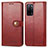 Custodia Portafoglio In Pelle Cover con Supporto S05D per Oppo A56 5G Rosso