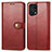 Custodia Portafoglio In Pelle Cover con Supporto S05D per Oppo Find X5 Pro 5G Rosso