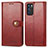 Custodia Portafoglio In Pelle Cover con Supporto S05D per Oppo Reno6 5G Rosso