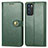 Custodia Portafoglio In Pelle Cover con Supporto S05D per Oppo Reno6 5G Verde