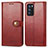 Custodia Portafoglio In Pelle Cover con Supporto S05D per Oppo Reno6 Pro 5G India Rosso