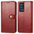 Custodia Portafoglio In Pelle Cover con Supporto S05D per Oppo Reno6 Pro 5G Rosso