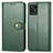 Custodia Portafoglio In Pelle Cover con Supporto S05D per Realme 8i Verde